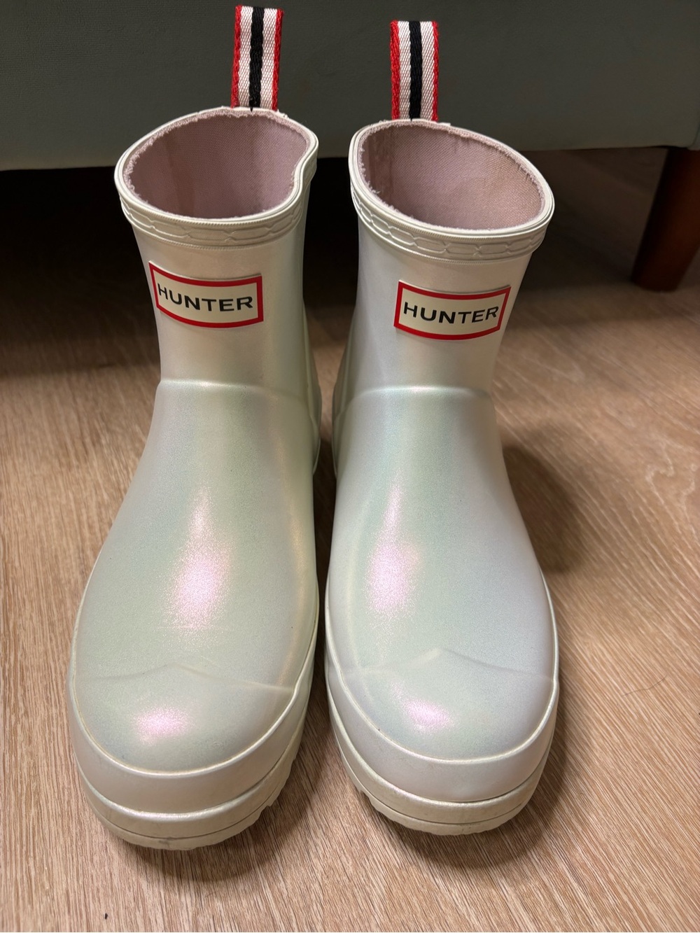 Hunter Iridescent Pearl Short Rain Boots
